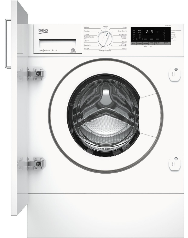 BEKO Lavatrice ad Incasso - Capacità 7 Kg - 1200 giri/min - 60 cm - Classe Energetica C - Bianco - WITC7612B0W