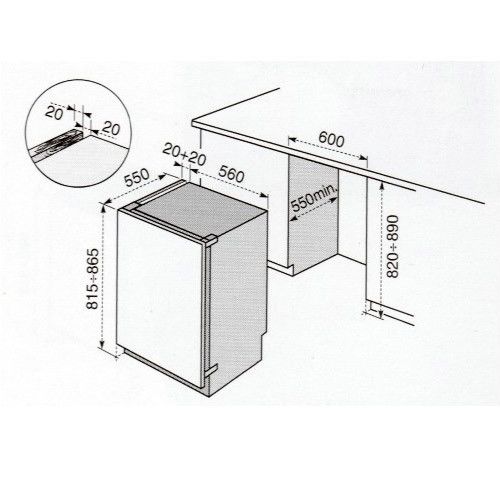 Electrolux Rex Congelatore Sottotop ad Incasso Classe A+ cm.56 - CI1301 - FUORI PRODUZIONE - Sostituito da KYB2AF82S