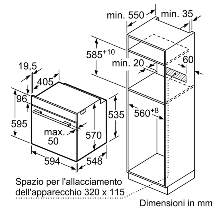 SIEMENS Forno ad Incasso con Vapore