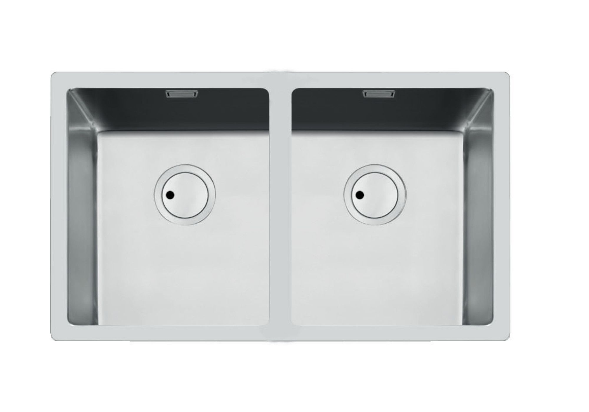 FOSTER Lavello con 2 vasche sottotop R12 750x440 mm