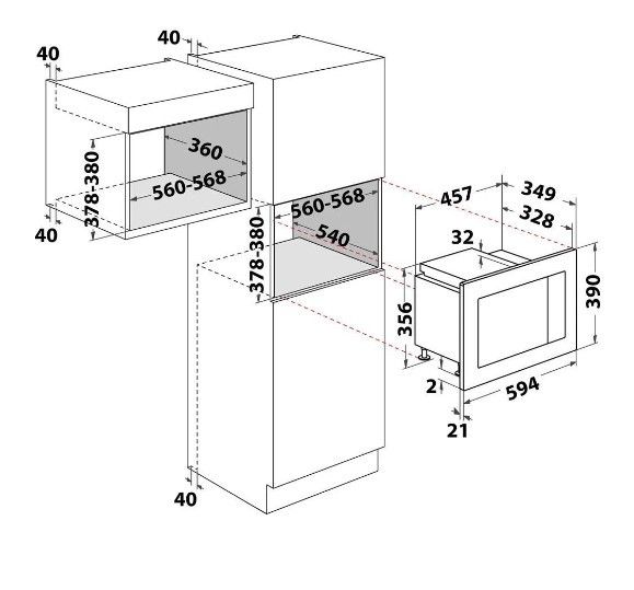 HOTPOINT ARISTON Forno Microonde con Grill da Incasso